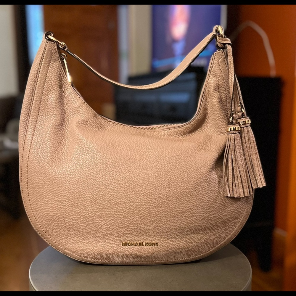 Michael Kors Light Pink Leather Hobo Bag